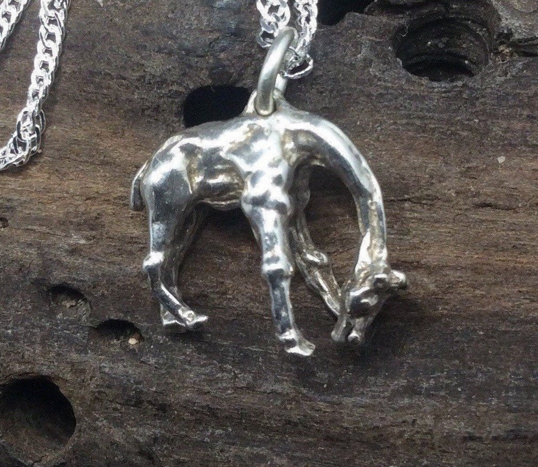 Vintage Sterling Silver Giraffe Pendant Necklace Etsy Sweden