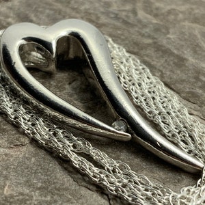 Vintage Diamond Sterling Silver Pendant Necklace