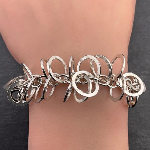 Vintage Sterling Silver T-bar Multi Link Bracelet - Etsy Israel
