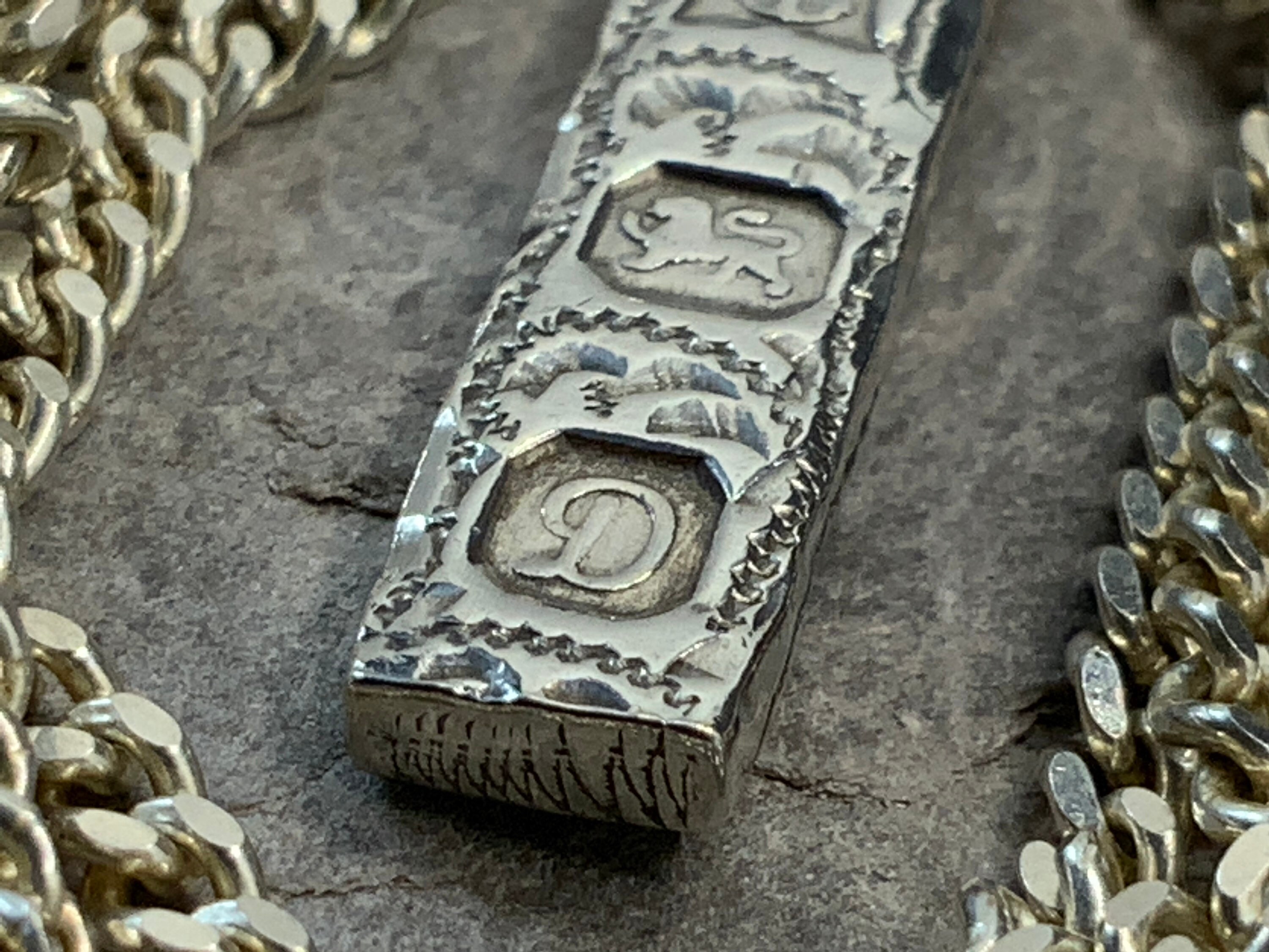 Vintage Sterling Silver Ingot Pendant Necklace Etsy