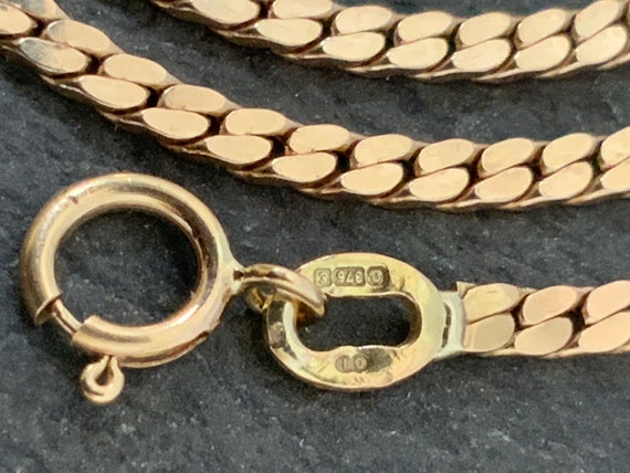 Vintage Solid 9ct Rose Gold Curb Link Necklace - image 6