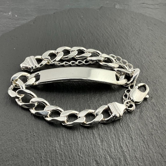 Vintage Sterling Silver ID Bracelet - Etsy