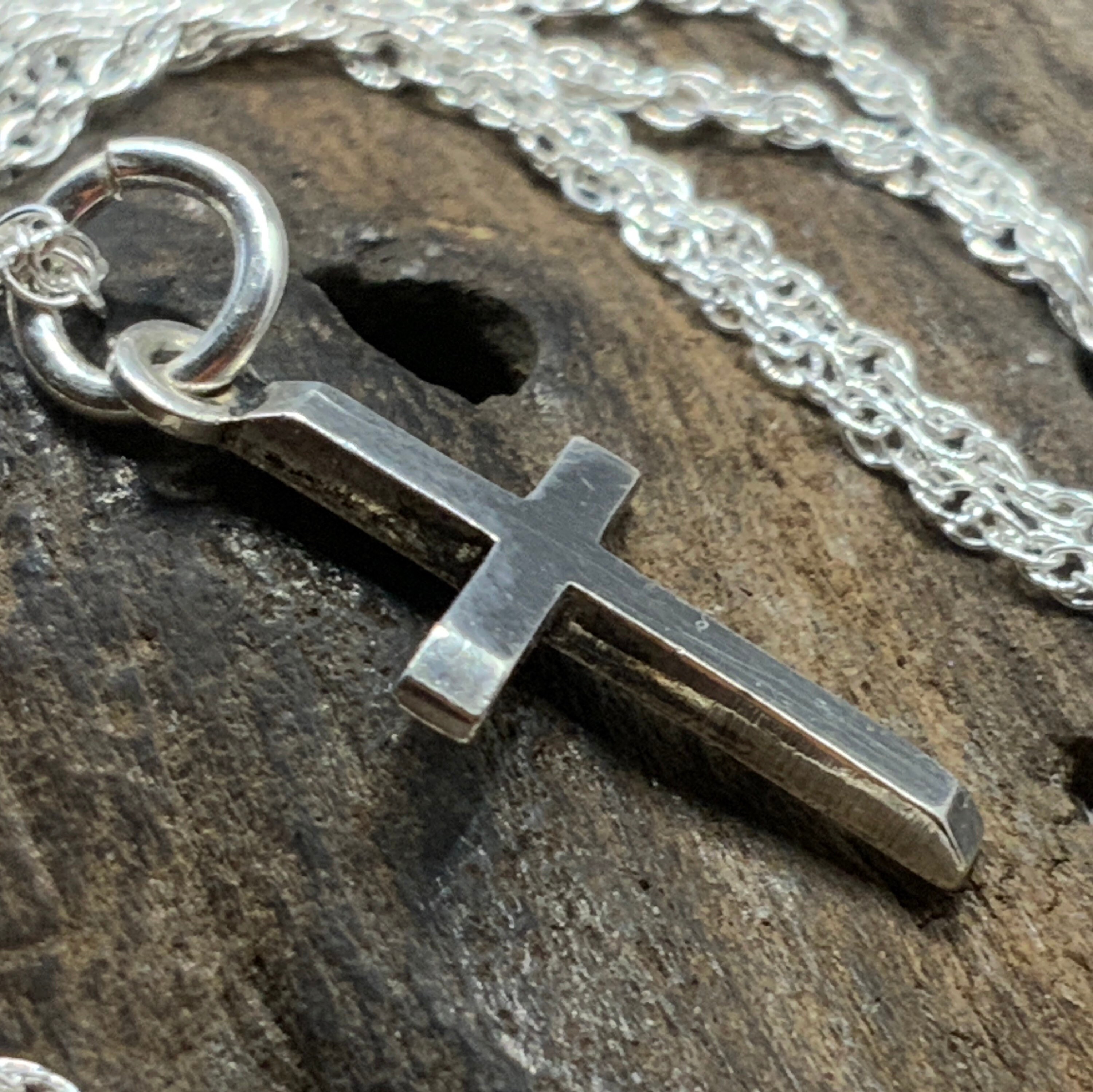 Vintage Zilveren Kruis hanger ketting Etsy