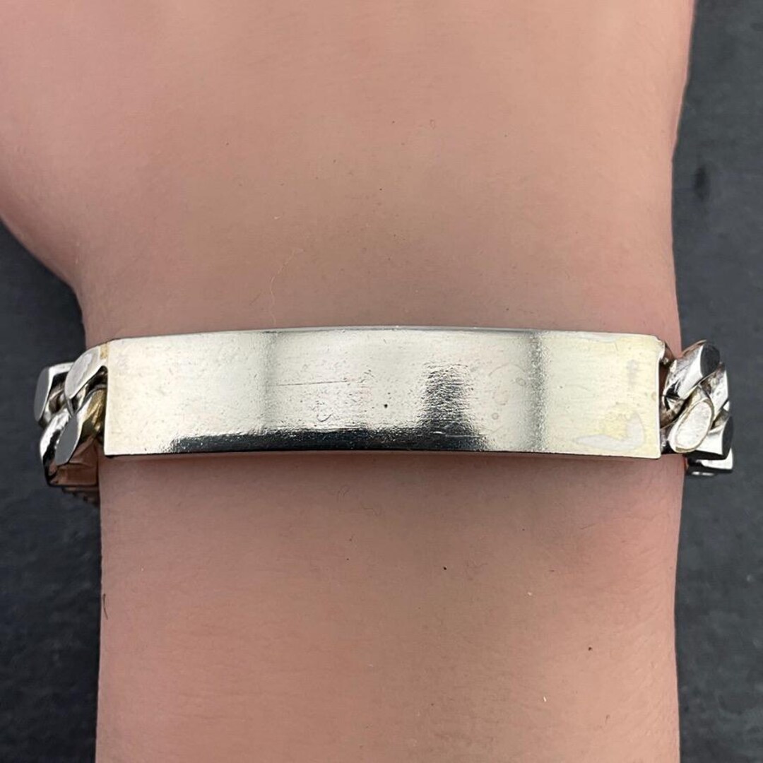 US ヴィンテージ STERLING SILVER IDブレスレット ヴィンテージ WWII 米軍 ID ブレスレット Sterling Silver仕様