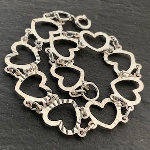 Vintage Sterling Silver Heart Bracelet