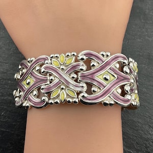 Vintage Sterling Silver Enamel Fancy Bracelet