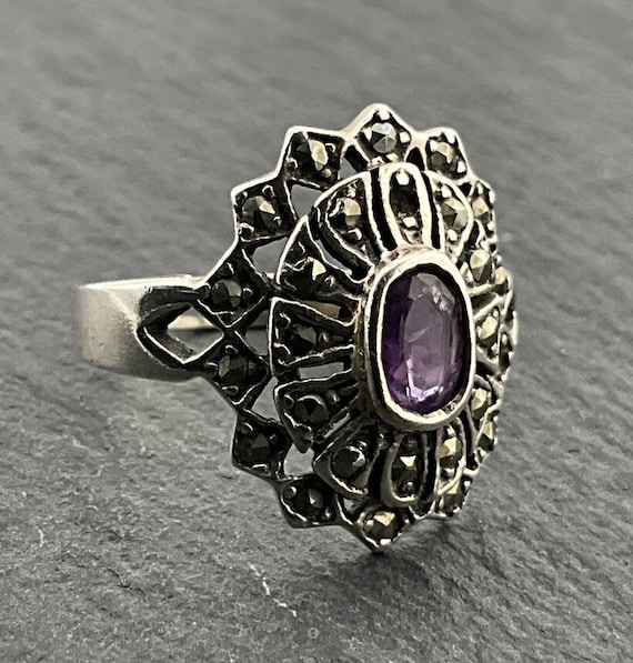 Bague de fiançailles Art Déco en diamants vintage des années 50