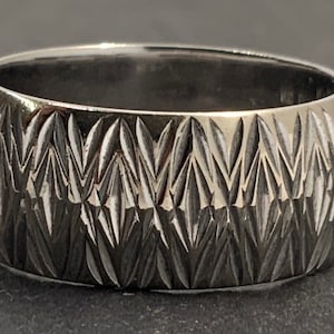 Vintage Solid 18ct White Gold Chunky Band Ring, UK Size M, US Size 6 1/2, EU Size 52 1/2