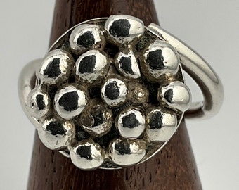 Vintage Native Sterling Silver Ball Bead Cluster Ring - Etsy