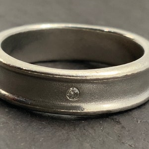 Vintage Diamant Sterling Silber Bandring, UK Größe O 1/2, US Größe 7 1/4, EU Größe 55 1/4