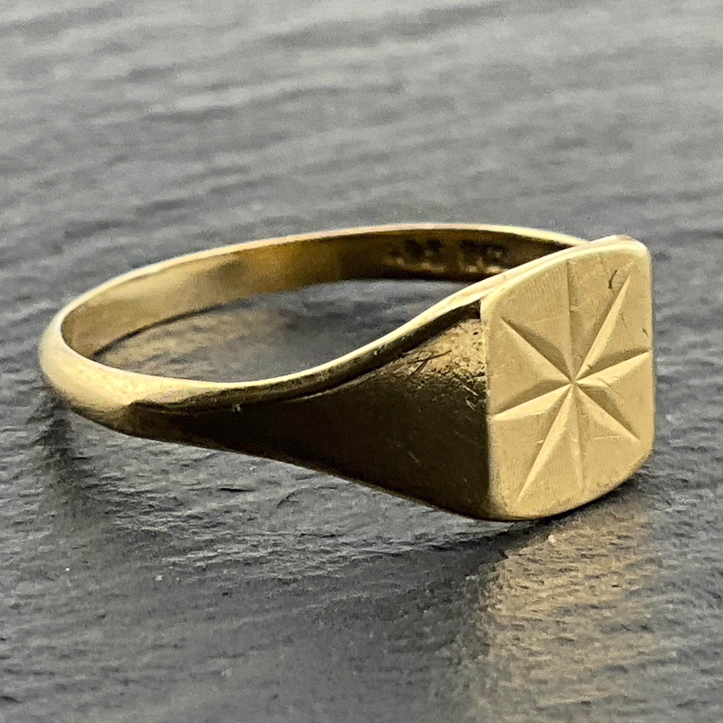 Mens 9ct Gold Signet Rings - Etsy