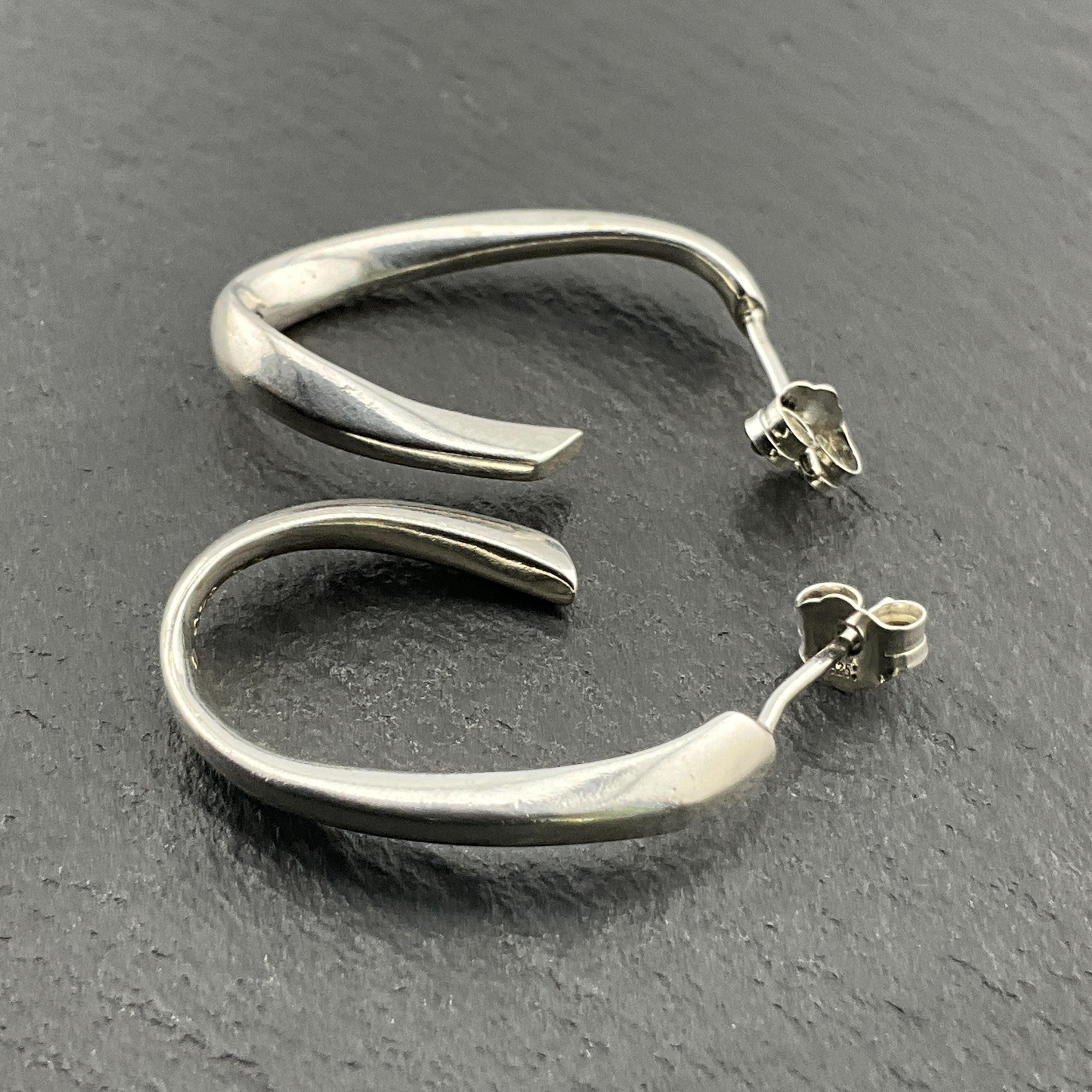 Kit Heath Orecchini A Cerchio In Argento Placcato Rodio, Finitura Costa | Gioielli Argento Donna Eleganti
