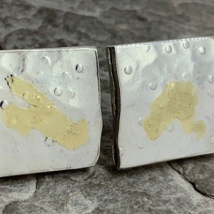 Vintage Brutalist Studio Sterling Silver Stud Earrings