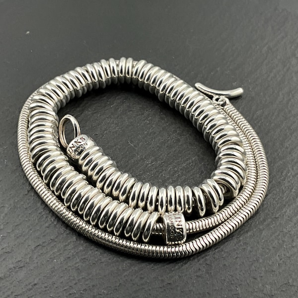 Genuine Links of London Super Heavy Sterling Silver T-Bar Ring Sweetie Necklace
