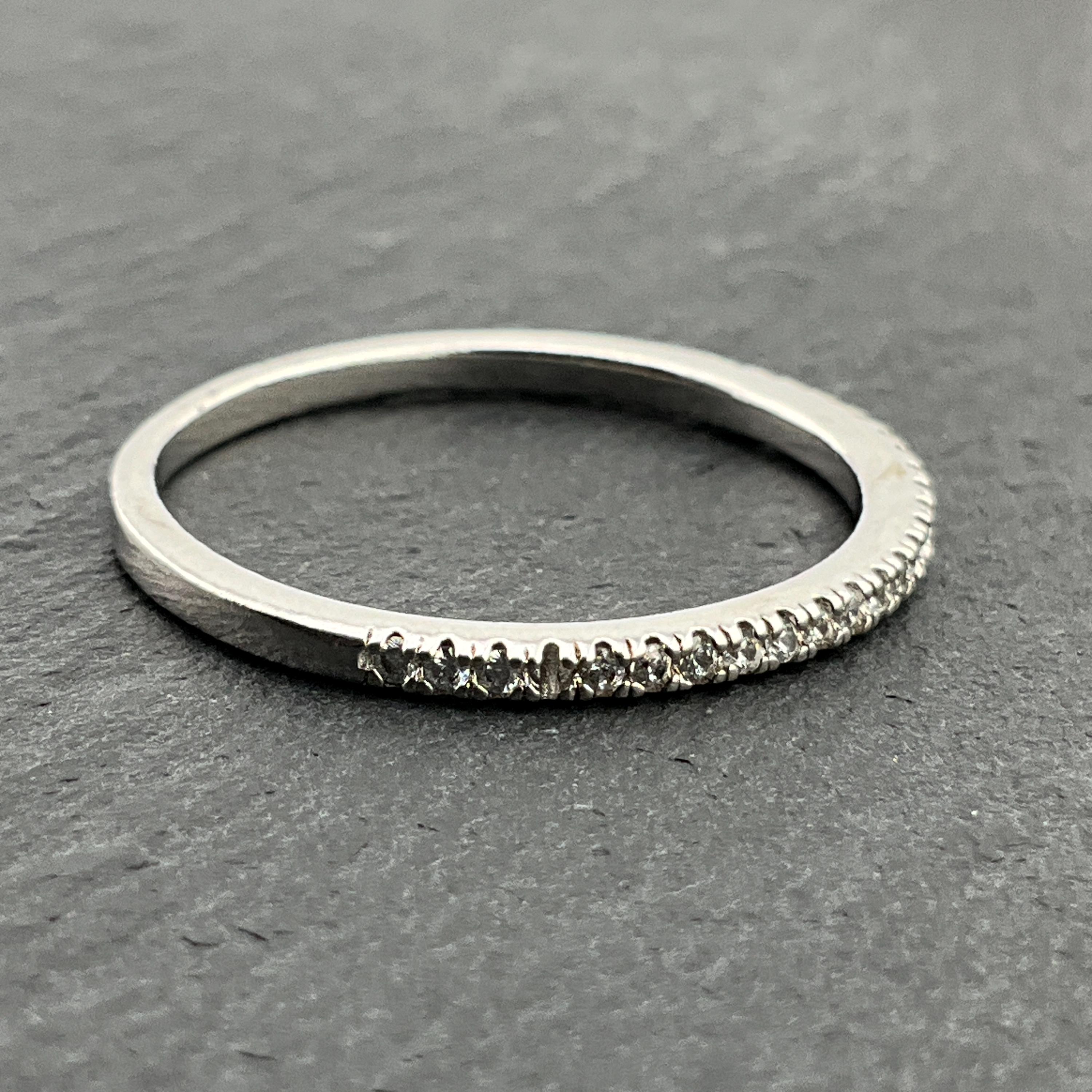 【送料0円】 Vintage White Eternity Half Silver Sterling Zirconia Cubic アクセサリー