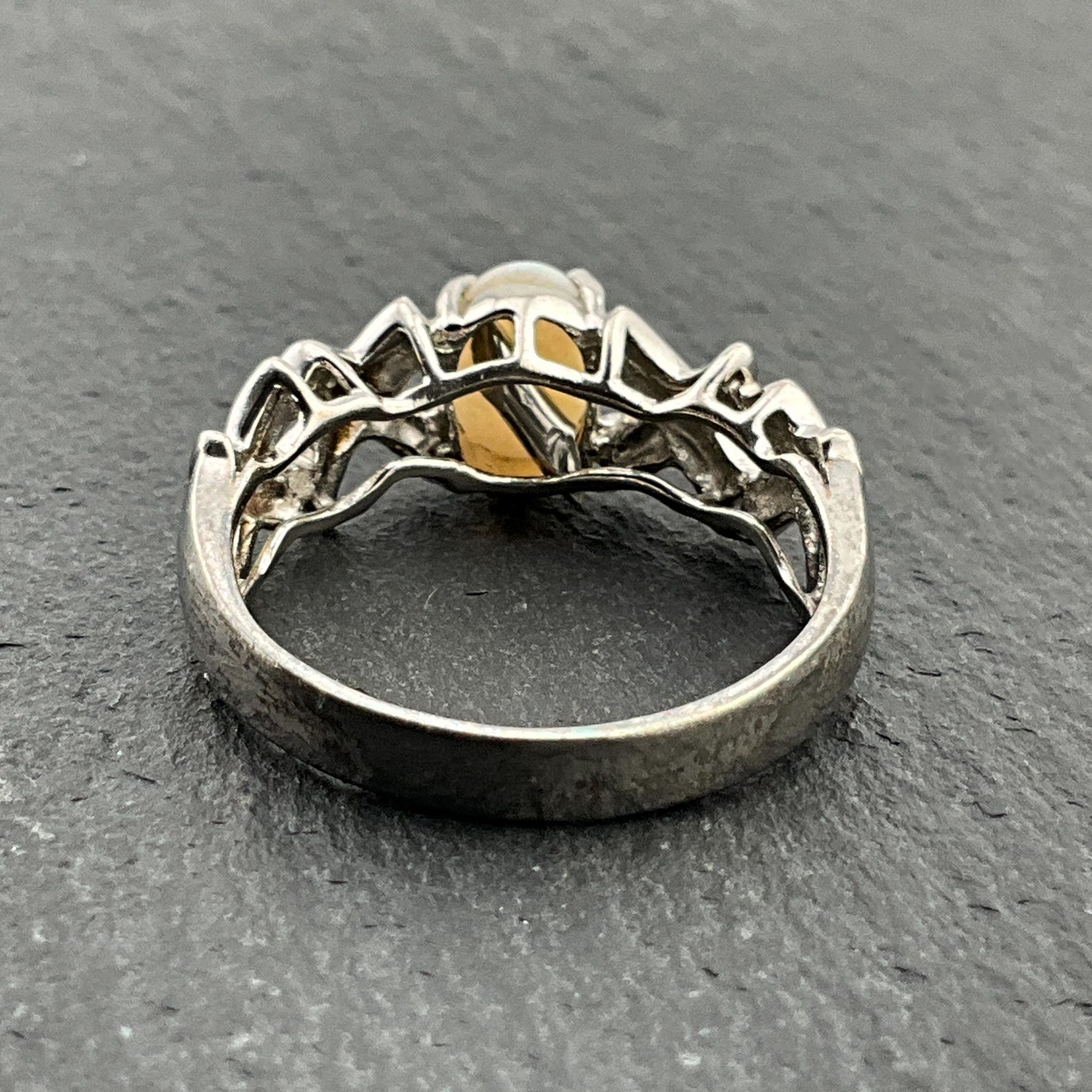 Vintage Opal Sterling Silver Cross Solitaire Ring, UK Size K, US Size 5 ...