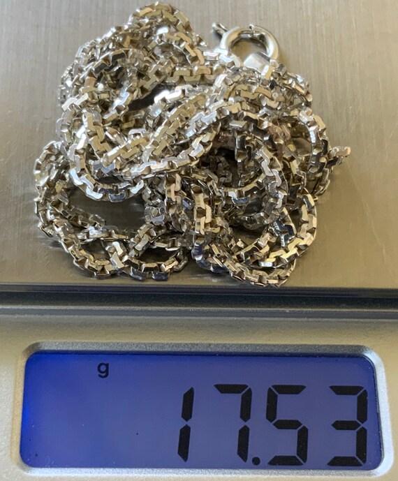 Vintage Solid Sterling Silver Interlocking Box Li… - image 8