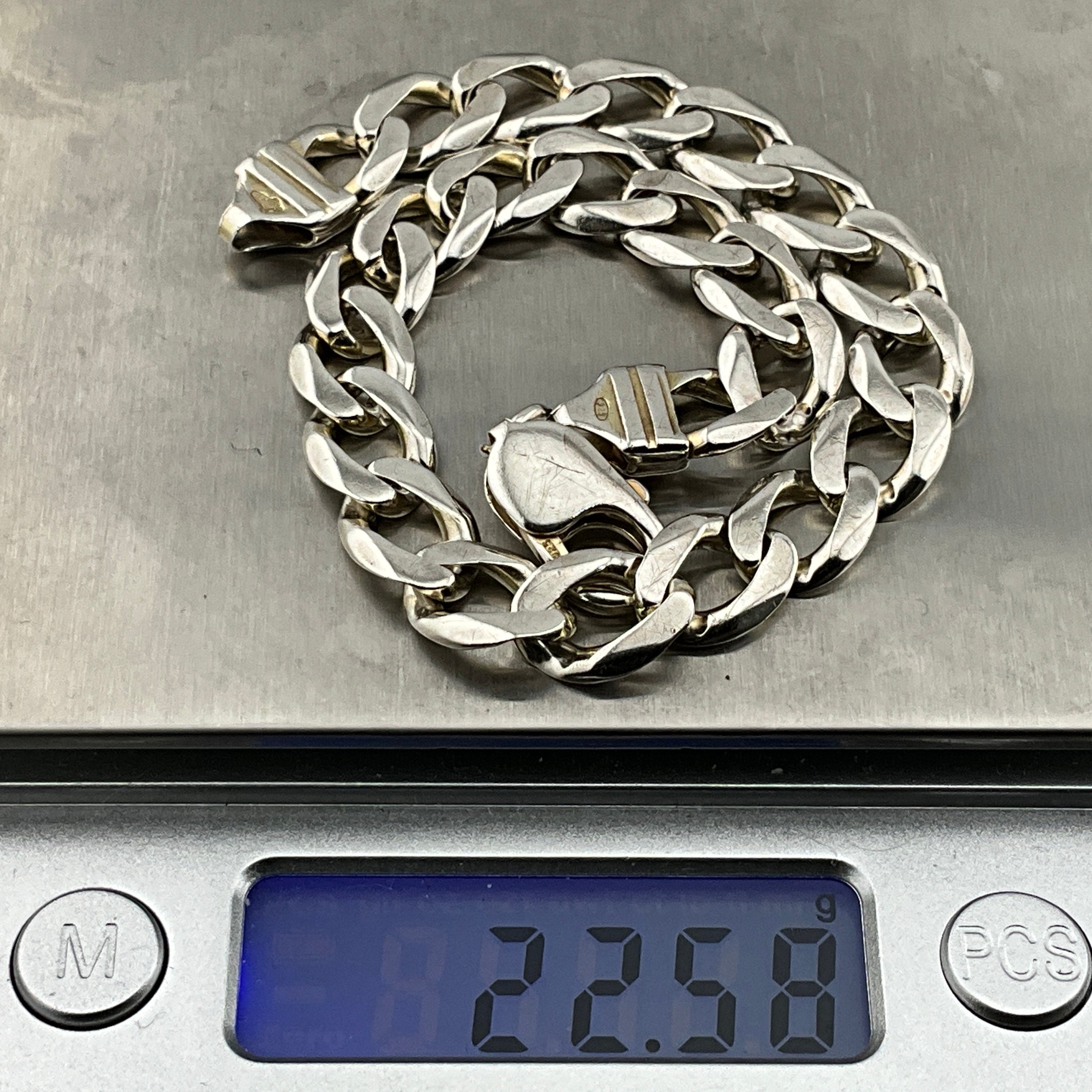 Vintage Heavy Sterling Silver Chunky Curb Link Bracelet - Etsy Vintage Heavy Sterling Silver Chunky Curb Link Bracelet - Etsy