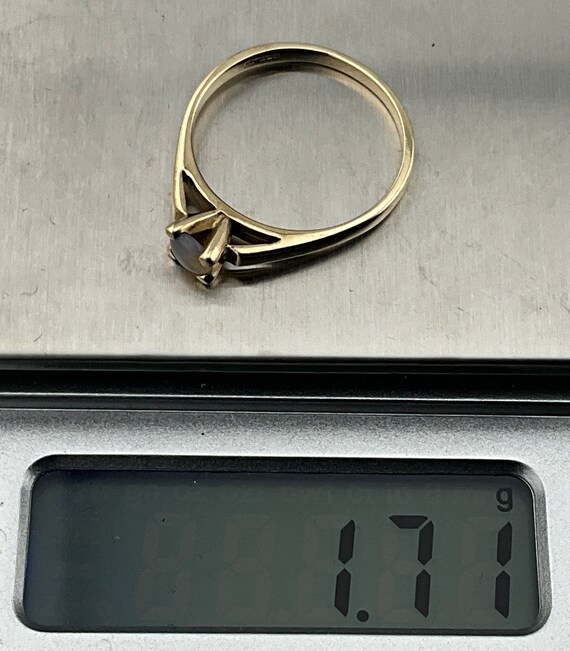 Vintage Solid 9ct Gold Opal Solitaire Ring, UK Si… - image 8