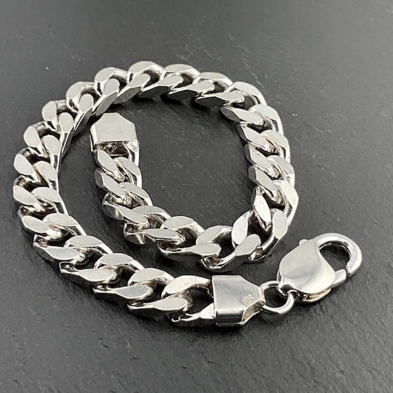 Vintage Heavy Chunky Sterling Silver Curb Link Bracelet - Etsy