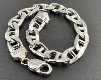 Vintage Sterling Silver Curb Link Bracelet - Etsy