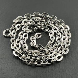 Vintage Heavy Sterling Silver Rolo Belcher Link Necklace