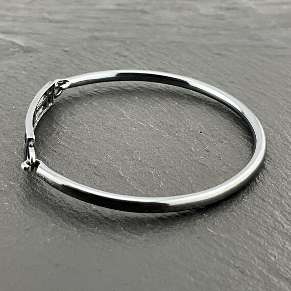 Vintage Solid Sterling Silver Celtic Stacker Bang… - image 3