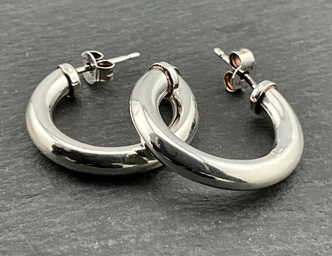Retro Silver Hoop Earrings main image 0