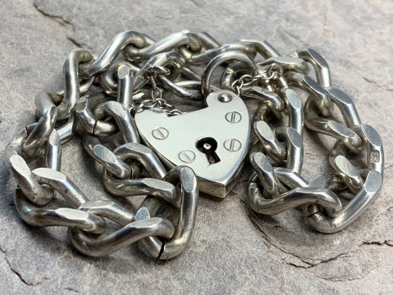 Chunky silver cheap charm bracelet
