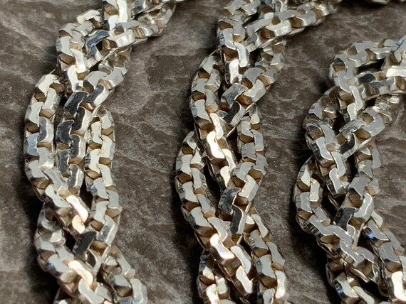 Vintage Solid Sterling Silver Interlocking Box Li… - image 5