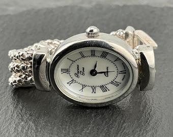 Vintage Solid Sterling Silver Quartz Wrist Watch - Etsy