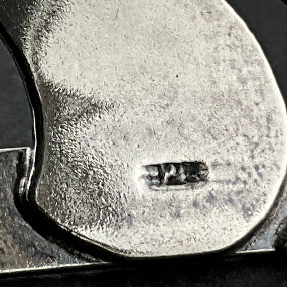 Vintage Solid Sterling Silver Torc Wave Bangle - image 6