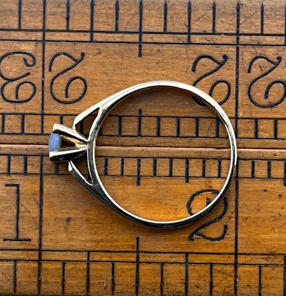 Vintage Solid 9ct Gold Opal Solitaire Ring, UK Si… - image 7