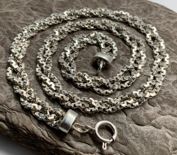 Vintage Solid Sterling Silver Interlocking Box Li… - image 6