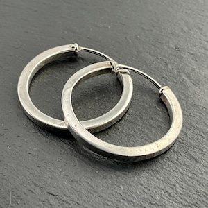 Vintage Sterling Silver Hoop Dangle Earrings