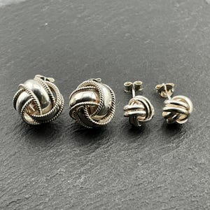 Vintage Sterling Silver Knot Stud Earrings