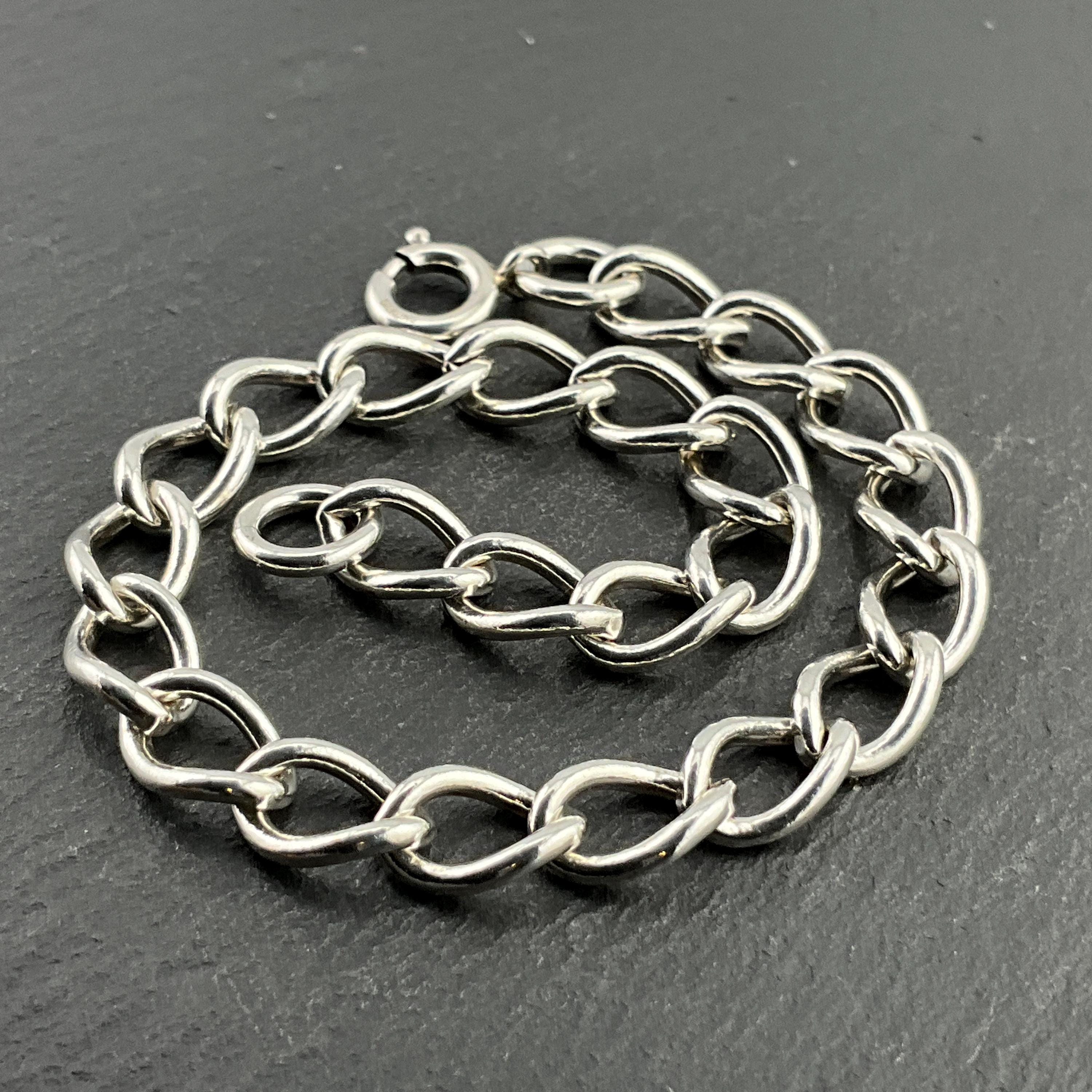 Vintage Sterling Silver Chain Link Curb Bracelet - Etsy
