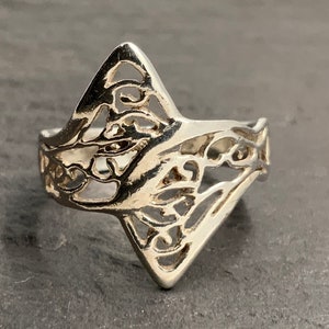Vintage Sterling Silber Fancy Statement Ring, Größe UK P, US Größe 7 1/2, EU Größe 55 1/4