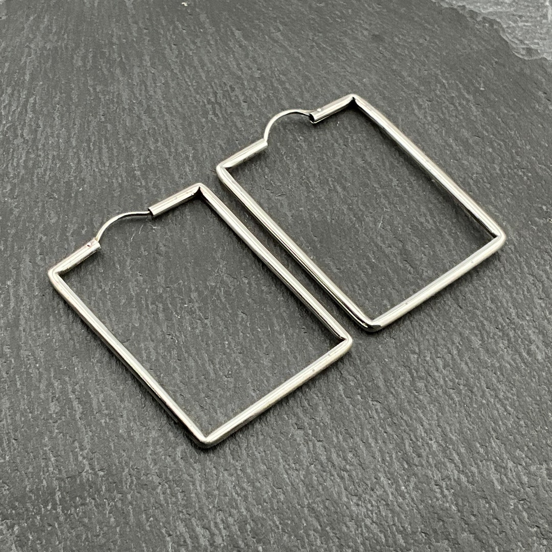 Retro Silver Hoop Earrings
