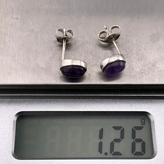 Boucles D'Oreilles Vintage Argent 925 - Améthyste Claire - Pendantes Dormeuses