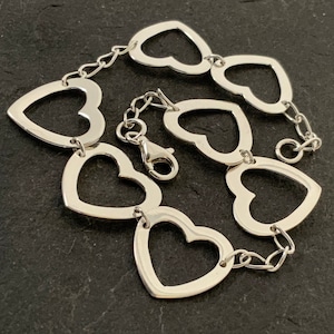 Vintage Sterling Silver Heart Bracelet