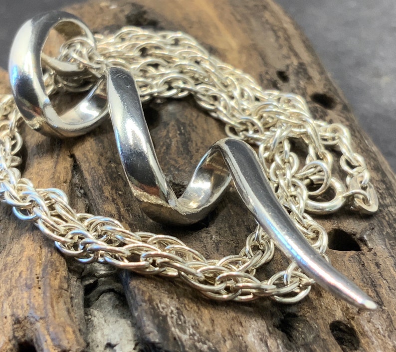 Vintage Sterling Silver Twist Pendant Necklace Etsy UK