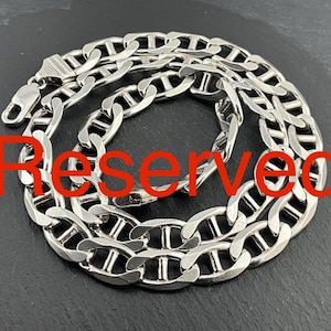 Reserved - Do Not Buy Vintage Curb Heavy Sterling Silver Fancy Anchor Mariner Link Necklace
