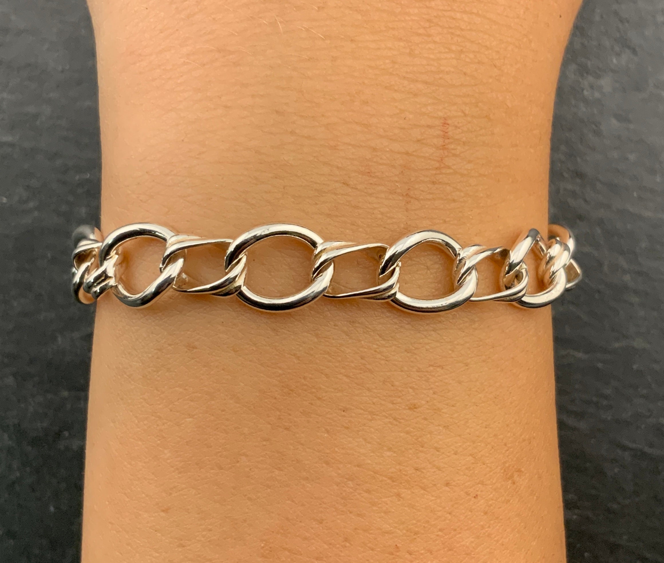 Vintage Sterling Silver Fancy Link Bracelet - Etsy