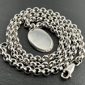 Vintage Heavy Sterling Silver Rolo Belcher Link Necklace