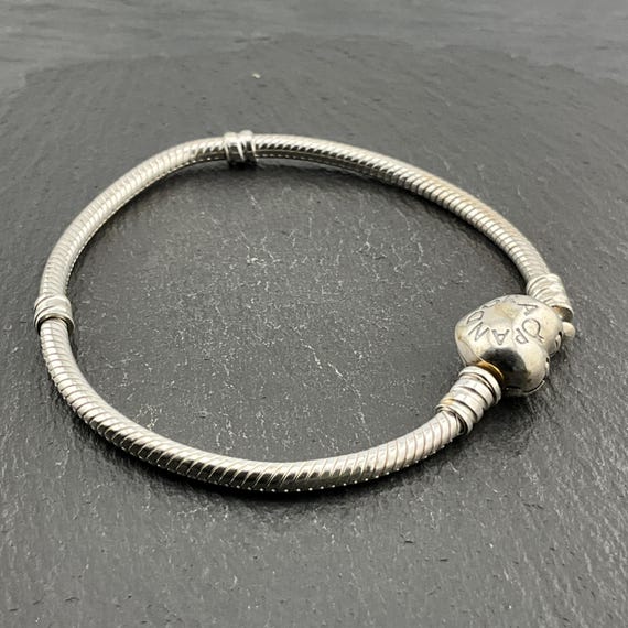 Genuine Pandora Sterling Silver Snake Chain Heart Bracelet - Etsy