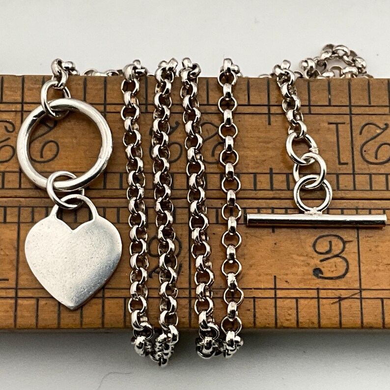 Vintage Sterling Silver Heart Tbar Ring Necklace Etsy Australia