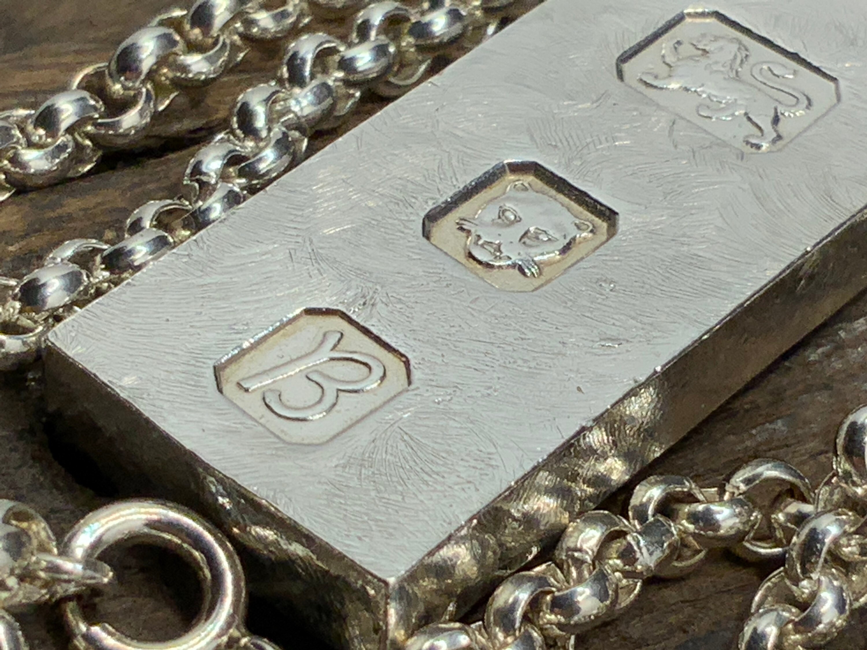 Vintage Heavy Sterling Silver Ingot Pendant Necklace Etsy