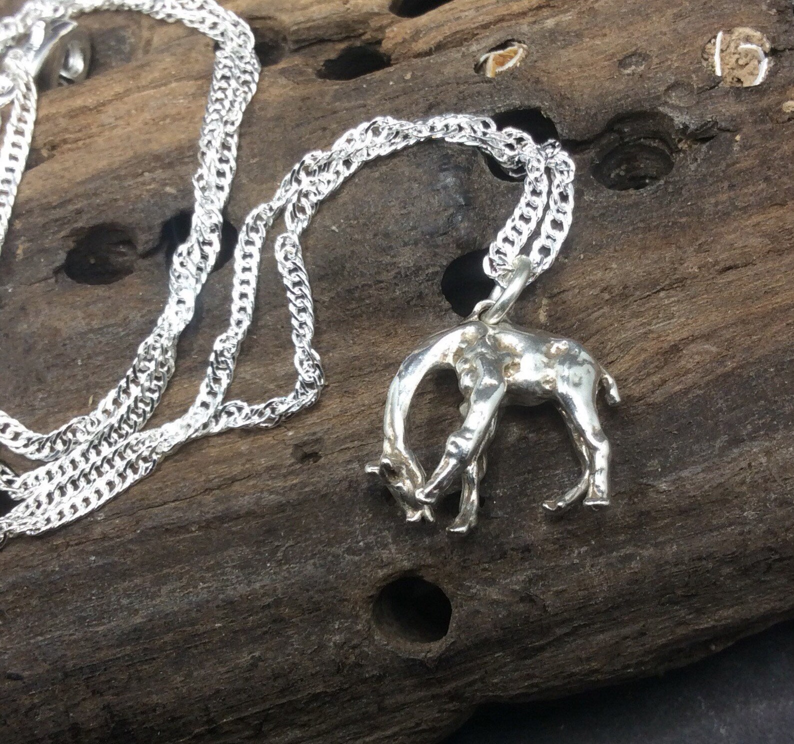 Vintage Sterling Silver Giraffe Pendant Necklace Etsy Sweden