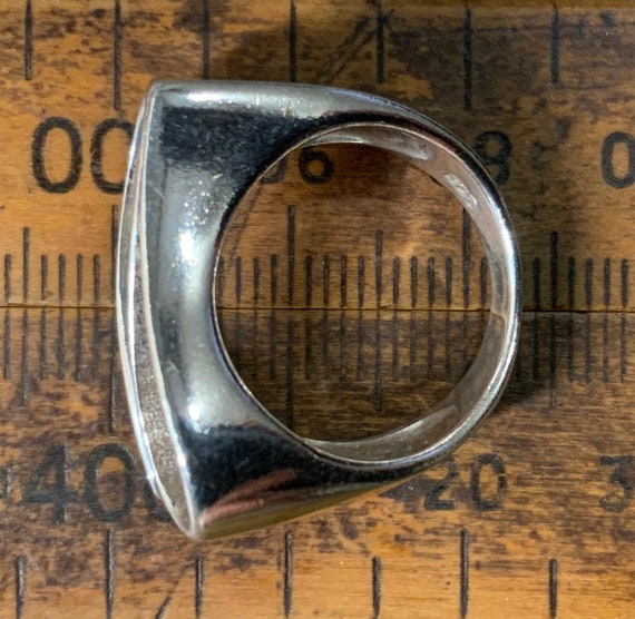 Vintage Sterling Silver Swirl Band Ring, UK Size … - image 8